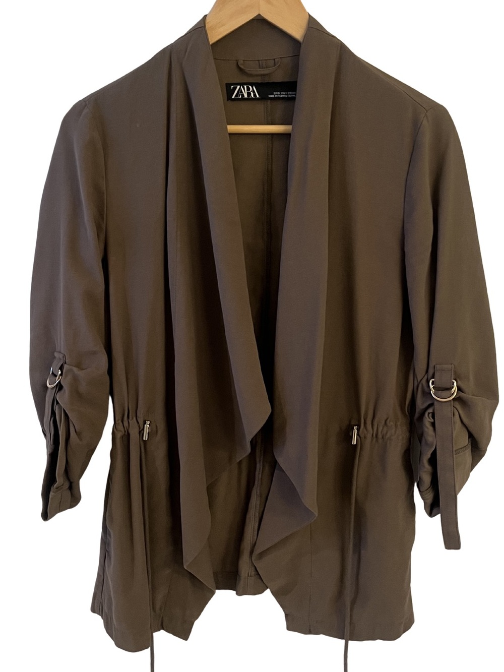 Zara Olive Brown/Green Utility Jacket with Gold Hardware | Size Medium - Picture 2 of 9